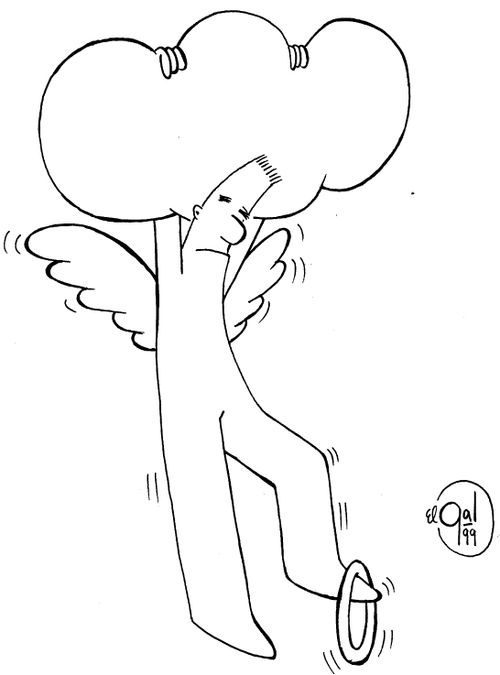 The angel who managed to catch his halo as he fell from his cloud