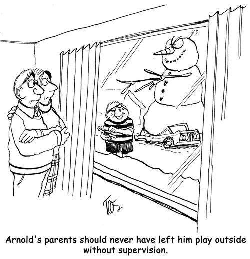 Arnold's parents should never have let him play outside without supervision.