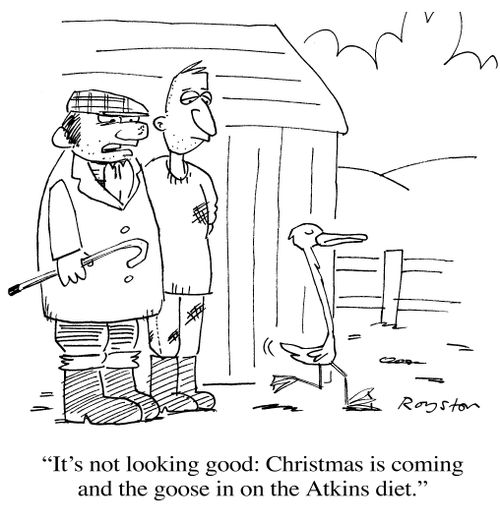 'It's not looking good: Christmas is coming and the goose is on the Atkins diet.'