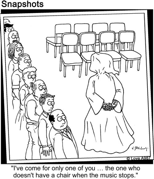"I've come for only one of you... the one who doesn't have a chair when the music stops."