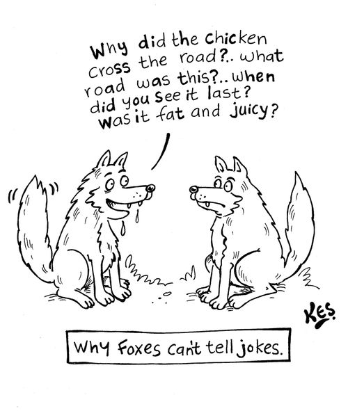 Why foxes can't tell jokes.