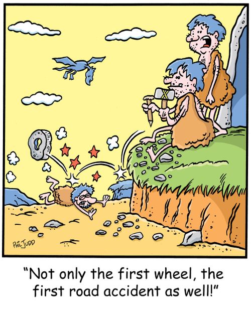 'Not only the first wheel, the first road accident as well!'