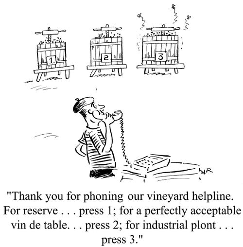 'Thank you for phoning our vineyard. . .'