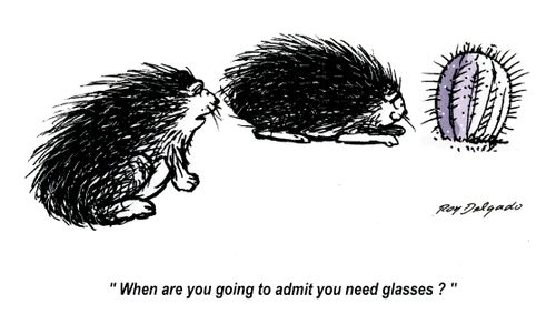 'When are you going to admit you need glasses?'