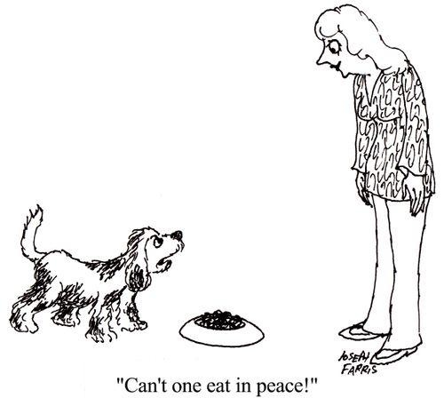 'Can't one eat in peace!'