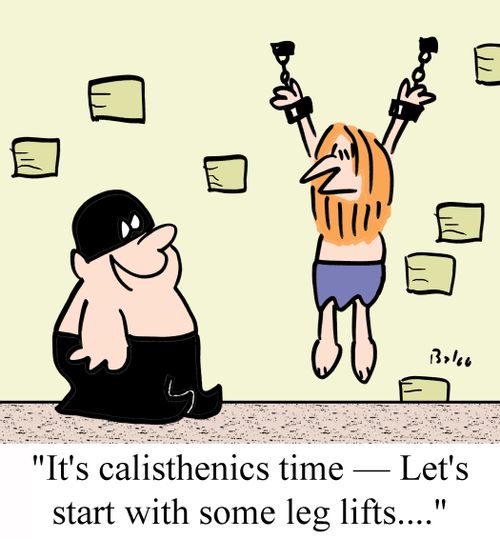 'It's calisthenics time - Let's start with some leg lifts....'