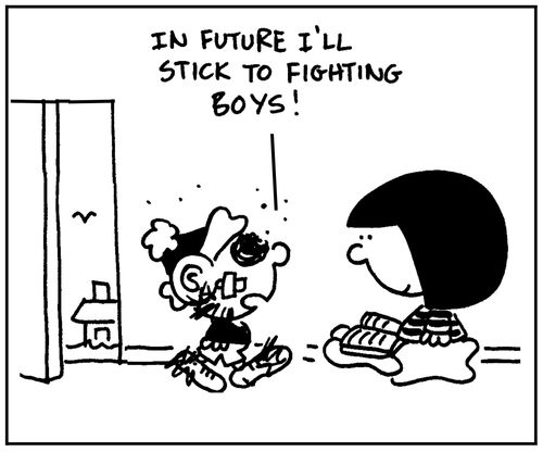 'In future I'll stick to fighting boys.'