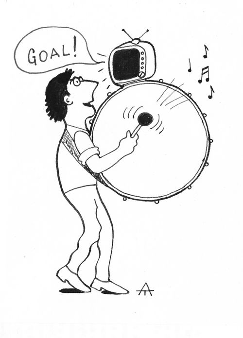 Drummer Multitasking.