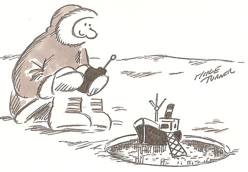 Eskimo ice fishing.