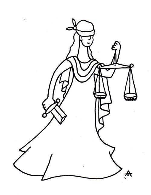 Blind Justice has had her sword blunted.