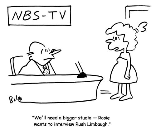 'We'll need a bigger studio- Rosie wants to interview Rush Limbaugh.'