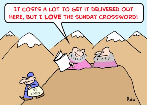 'It costs a lot to get it delivered out here, but I LOVE the Sunday crossword!'
