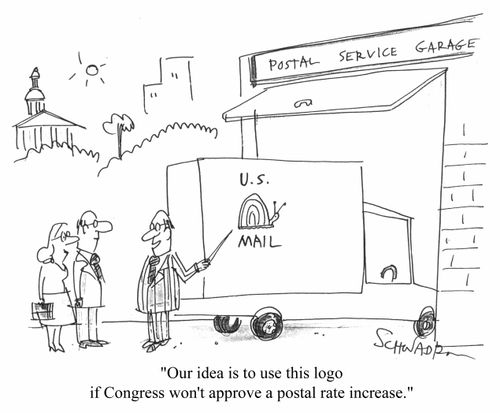 Our idea is to use this logo if congress won't approve a postal rate increase