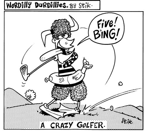 A crazy golfer