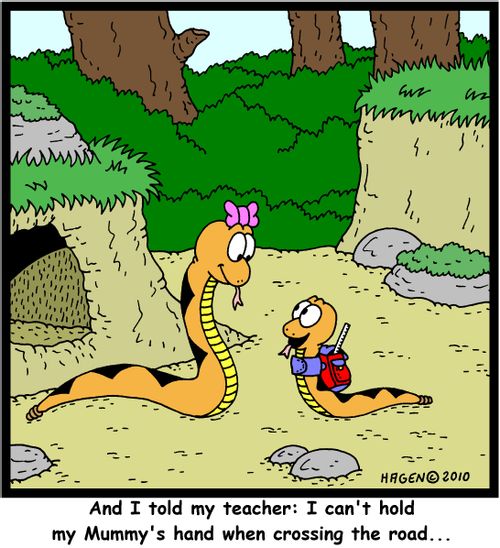 'And I told my teacher: I can't hold my Mummy's hand when crossing the road...'