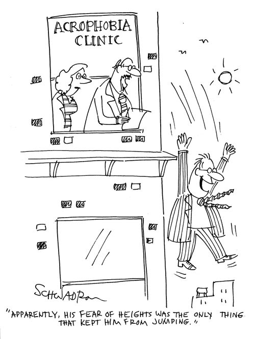 'Apparently it was only his fear of heights that stopped him from jumping.'