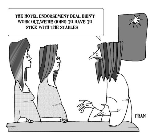 'The hotel, endorsement deal didn't work out, we're going to have to stick with the stables,'