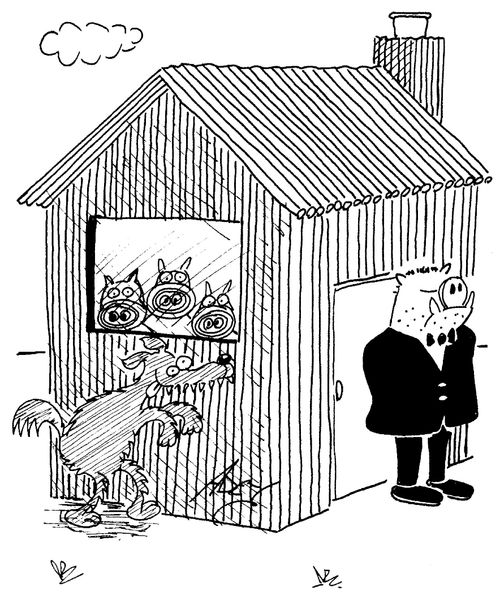 Doorman for the Three Little Pigs