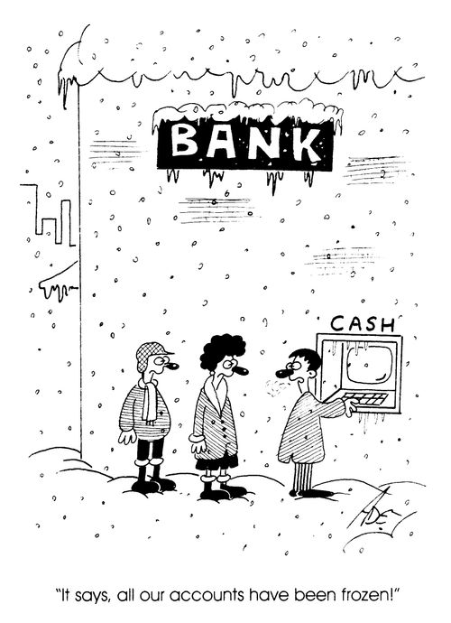Cash machine accounts frozen.