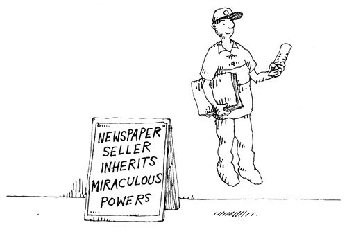 'Newspaper seller inherits miraculous powers'