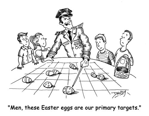 'Men, these Easter eggs are our primary targets.'