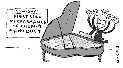 Tonight - First Solo Performance of Chopin's Piano Duet (pianist has 4 hands).