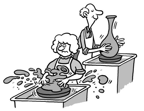 Pottery class for pensioners. 