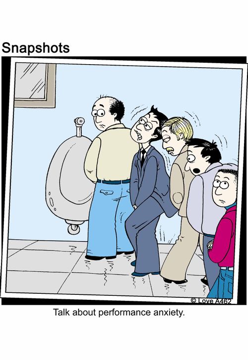 Talk about performance anxiety.