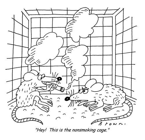 'Hey!  This is the nonsmoking cage.'
