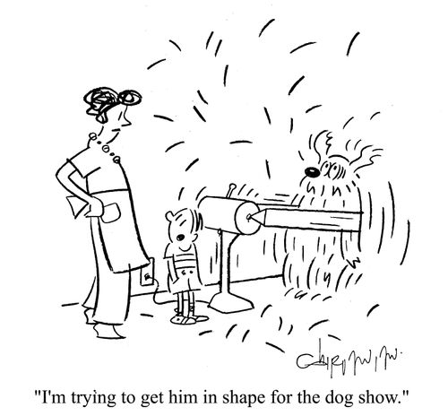 'I'm trying to get him in shape for the dog show.'