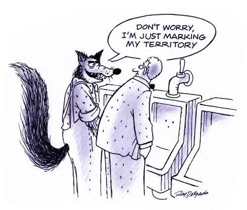 'Don't worry, I'm just marking my territory.'