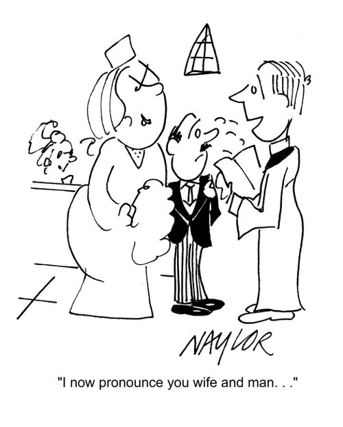 'I now pronounce you wife and man...'