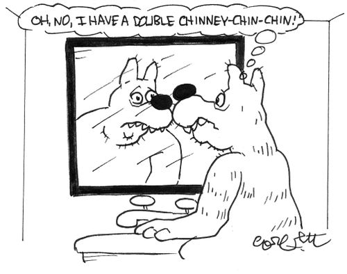 Wolf: 'Oh, no, I have a double chinney-chin-chin!'