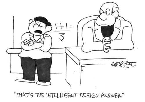 'That's the intelligent design answer.'