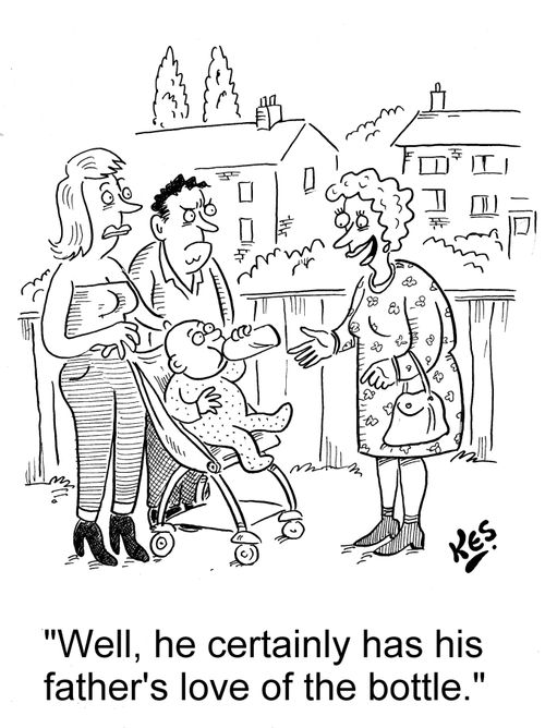 'Well, he certainly has his father's love of the bottle.'
