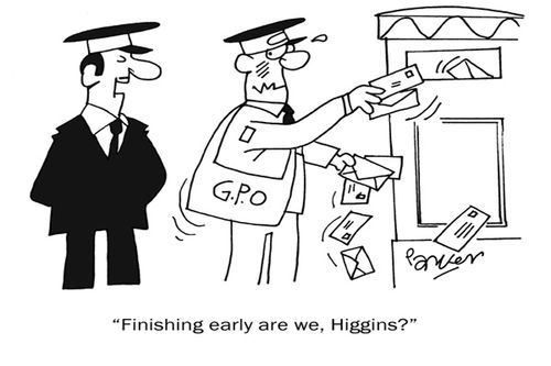 'Finishing early are we, Higgins?'