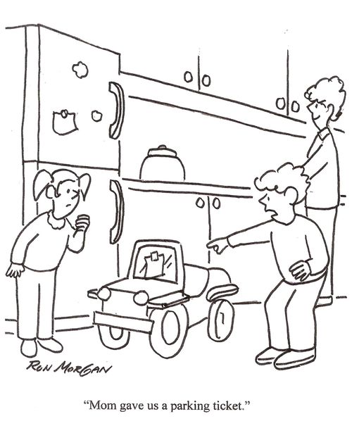 "Mom gave us a parking ticket."