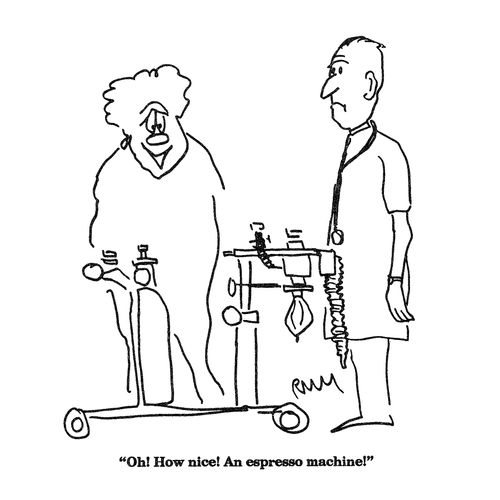 'Oh!  How nice!  An espresso machine!'