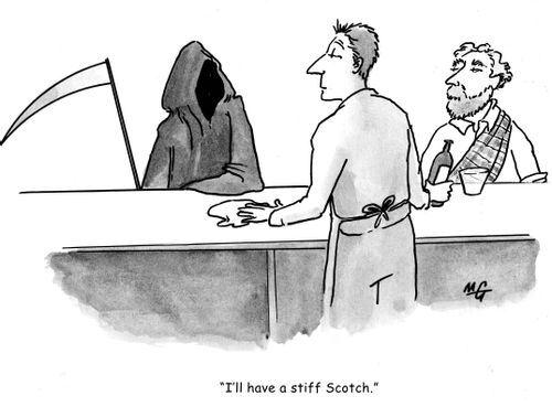 'I'll have a stiff Scotch.'
