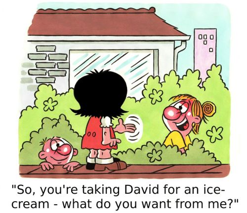 'So, you're taking David for an ice-cream - what do you want from me?'