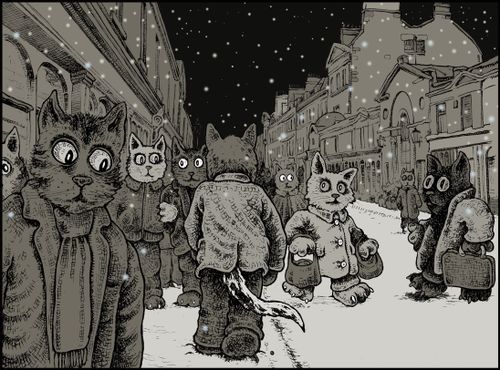 Pursuasion - Cats Shopping in the Snow