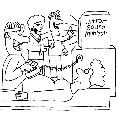 Ultrasound Monitor makes Doctors Laugh.