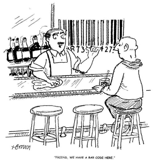'Friend, we have a bar code here.'