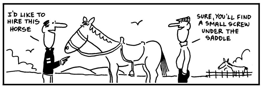 'I'd like to hire this horse.'