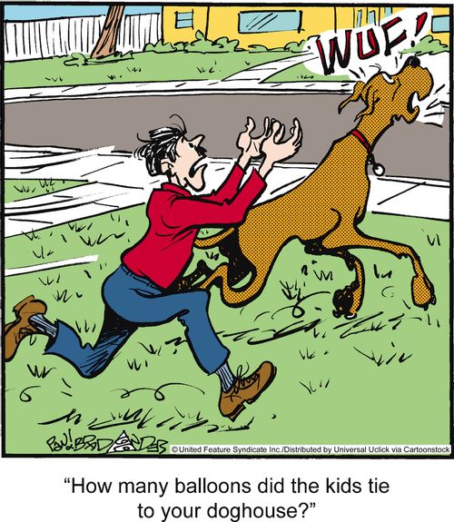 'How many balloons did the kids tie to your doghouse?'