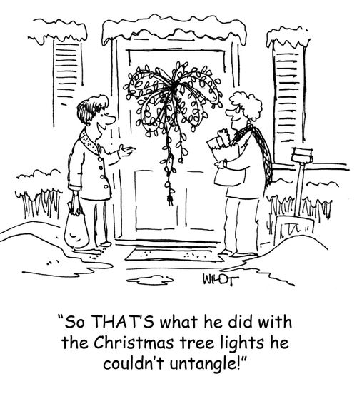 'So that's what he did with the Christmas tree lights he couldn't untangle!'