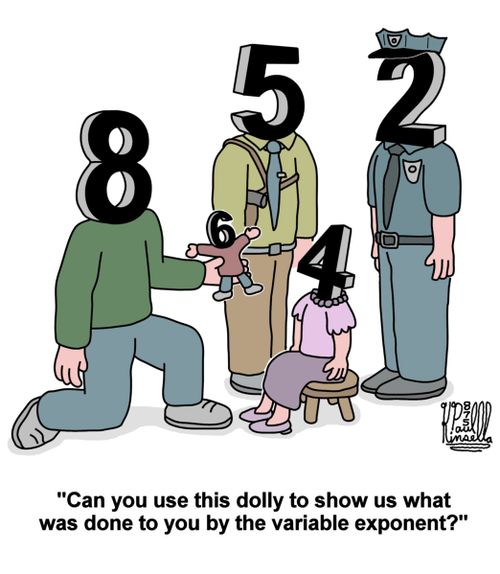 'Can you use this dolly to show us what was done to you by the variable exponent?'