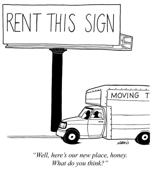 'Well, here's our new place, honey. What do you think?'