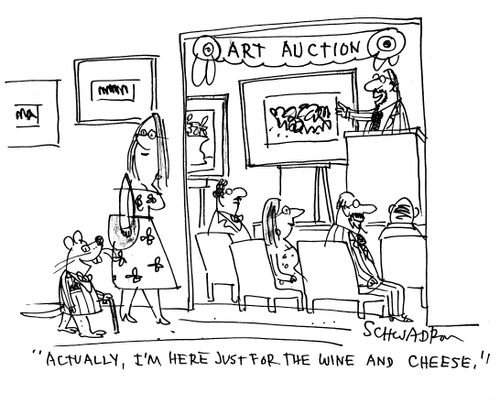 'Actually, I'm here just for the wine and cheese.'