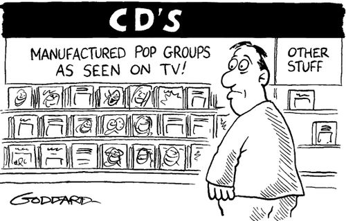 CD shop full of manufactured pop,